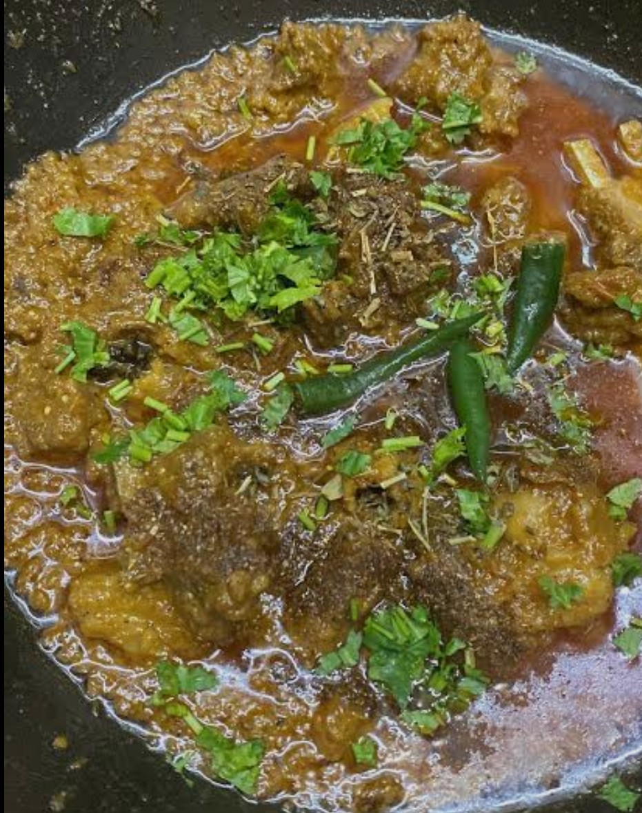 Green Mutton karhai