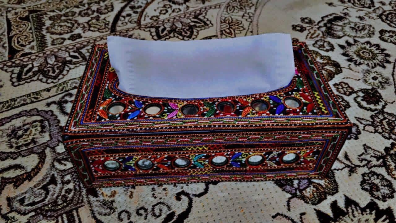 Balochi Embroidered Tissue Box