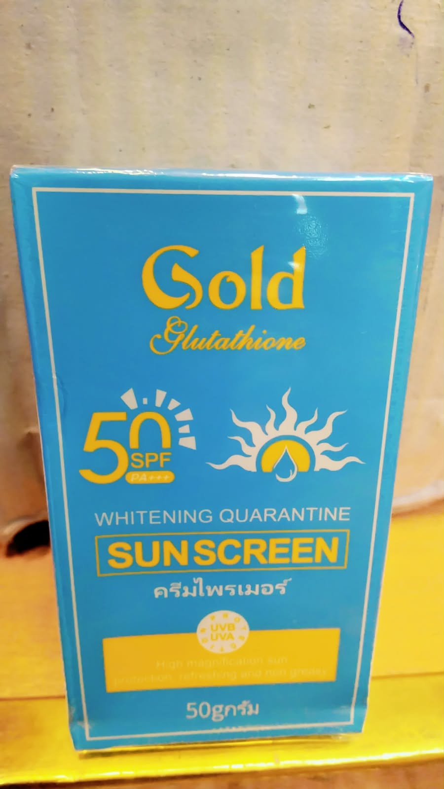 Gold Glutathione Whitening Quarantine Sun Screen (SPF 50 PA