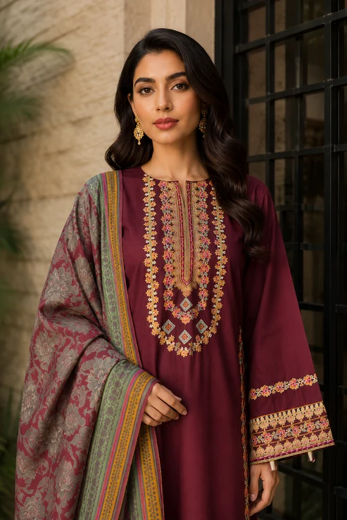 NARGIS 3PC READY TO WEAR Nargis – Embroidered Lawn 3PC Suit  Tabinda Product Details (Key Features):  Nargis is an elegant 3-piece outfit designed for a graceful and stylish summer look  Crafted from premium cotton lawn fabric that is soft, breathabl