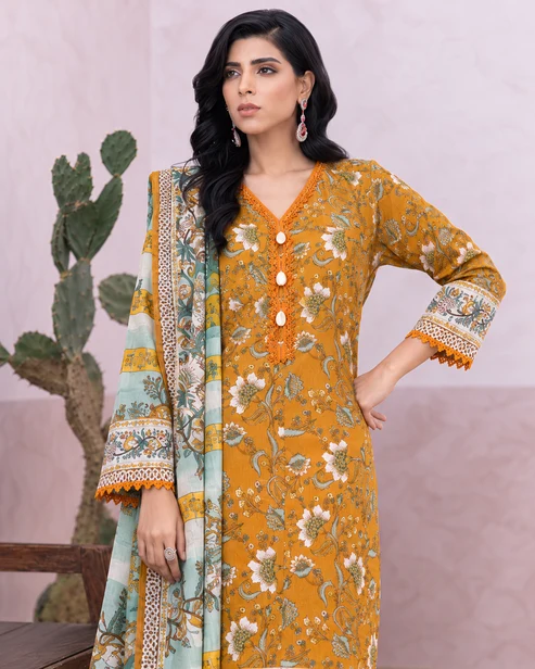Neha 3-Piece Size ( S,M,L) Discover the elegance of Neha by Tabinda Officials. Crafted from premium Bana Dora cambric cotton, this 3-piece suit offers a stylish and comfortable look, perfect for everyday wear and casual occasions.  Fabric Bana Dora C