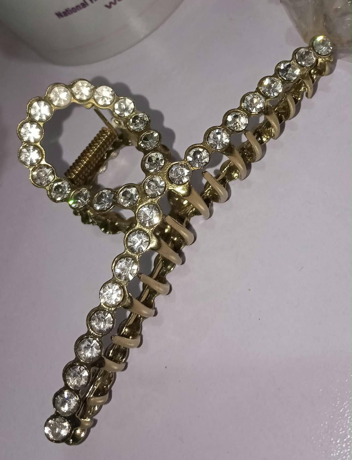 Golden Pearl Hair Claw Clip